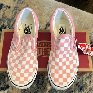 Brand new never worn Vans Checkerboard Slip Ons Sz 1